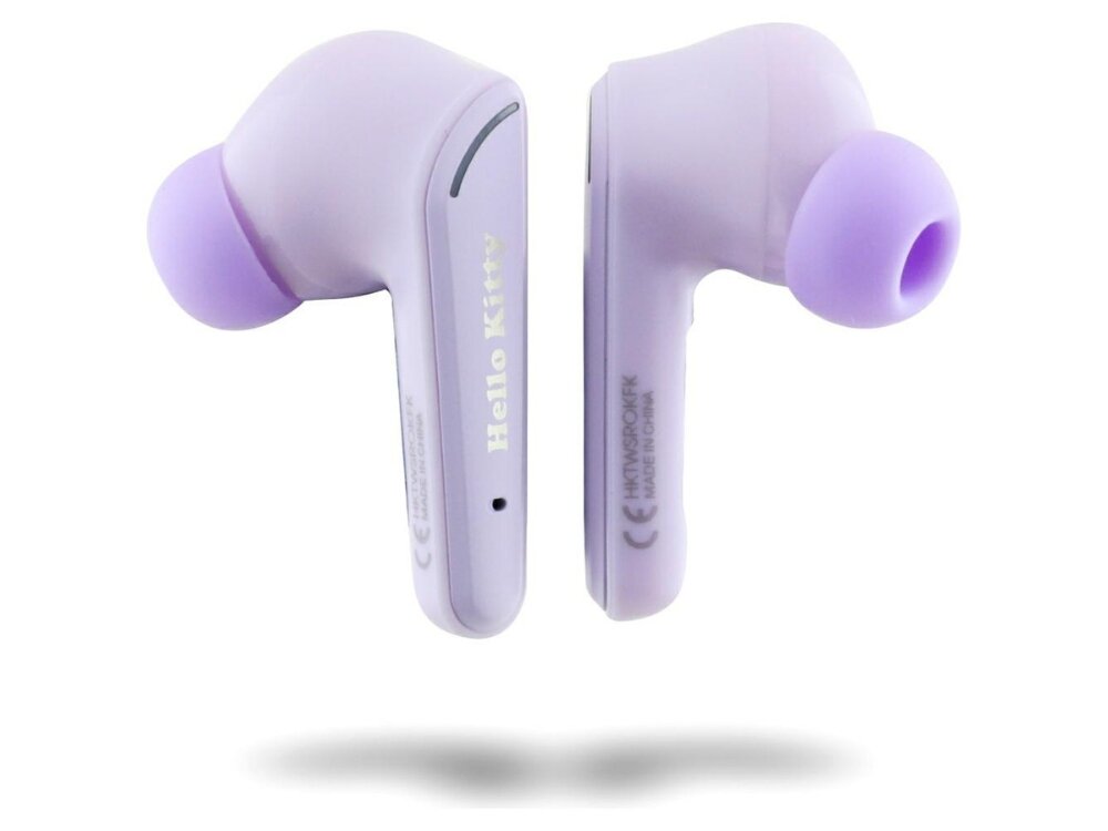 Słuchawki dokanałowe HELLO KITTY O Glossy Finish, słuchawki na białym tle czas działania do 4 godzin kompaktowe wymiary usb-c zabierz je wszędzie