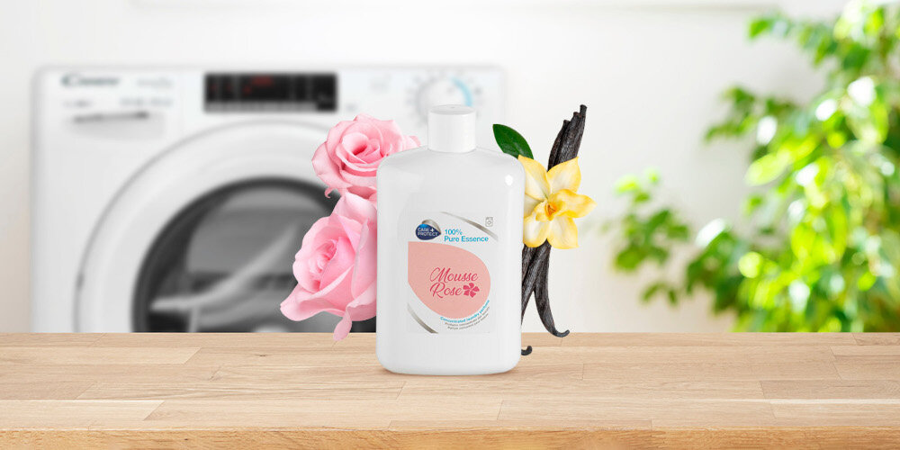 PERFUMY DO PRALKI CARE+PROTECT zdjęcie lifestyle butelka nerola pomarańcza świeżość energia kwiatowy aromat róża zielone geranium