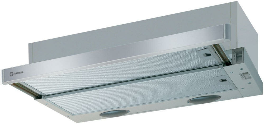 FABER-Flexa-K40-AM-X-A50 okap funkcjonalny elegancki kuchenne wnętrze wyciąg prędkość praca oświetlenie halogenowe sterowanie elektro-mechaniczne