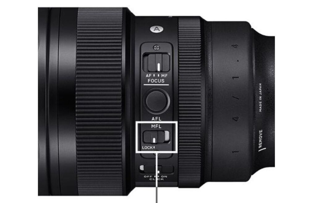 Obiektyw SIGMA A 14 mm f-1.4 DG DN przełącznik MFL blokada ostrości