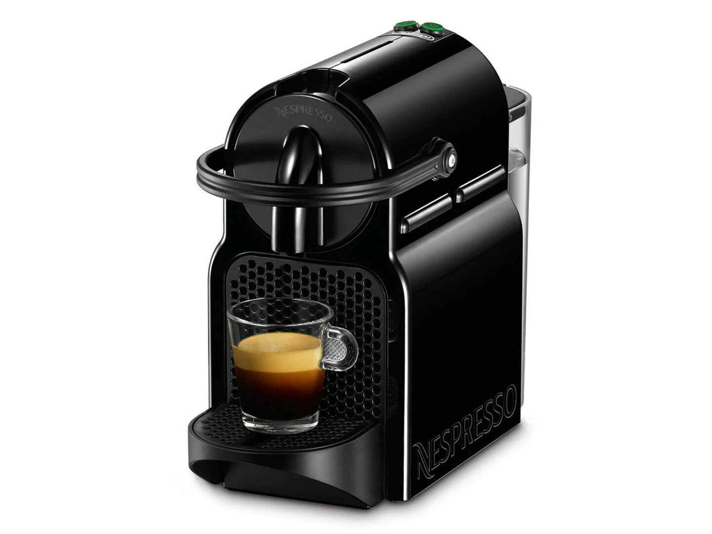 Ekspres DELONGHI Nespresso Inissia EN80.B wyglad ogolny front bok