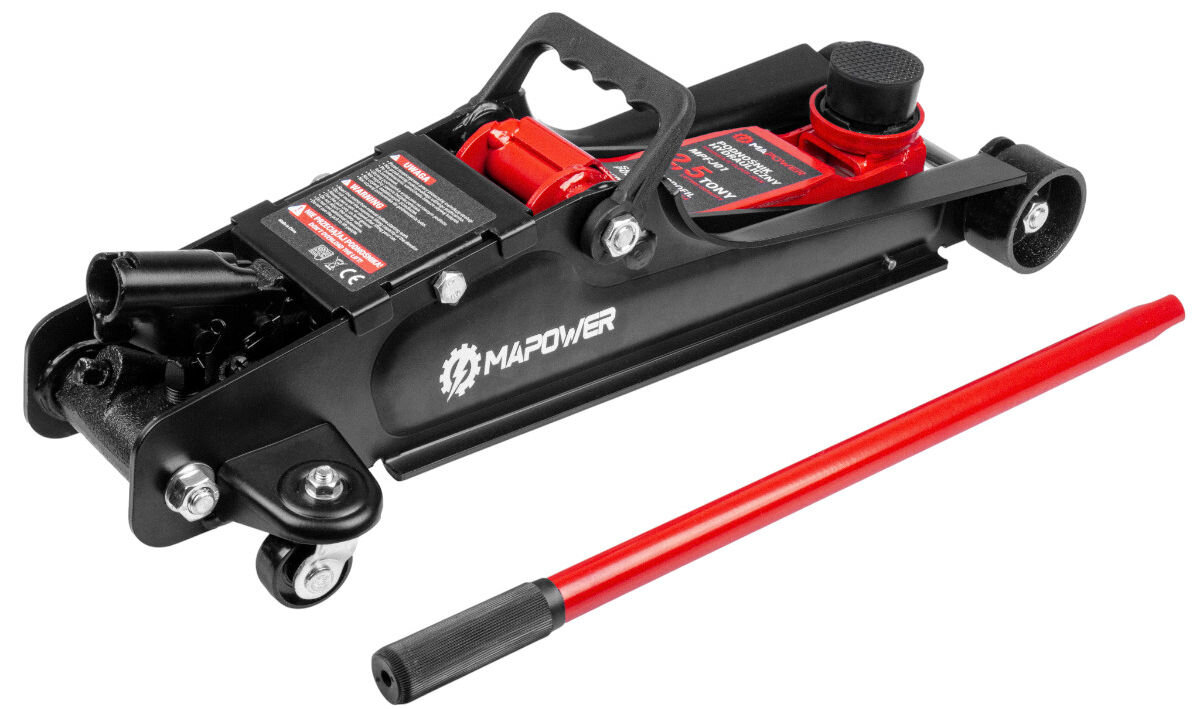 Podnośnik hydrauliczny MAPOWER MPFJ01 2500 kg, Obsługa niskiego zawieszenia, Wizualizacja regulacji wysokości lewarka