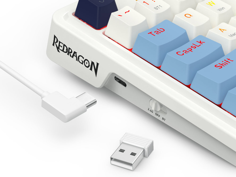 REDRAGON Antonium Pro trzy tryby komunikacji 2,4 GHz odbiornik USB-A Bluetooth urządzeniami mobilnymi kabla USB-C/USB-A