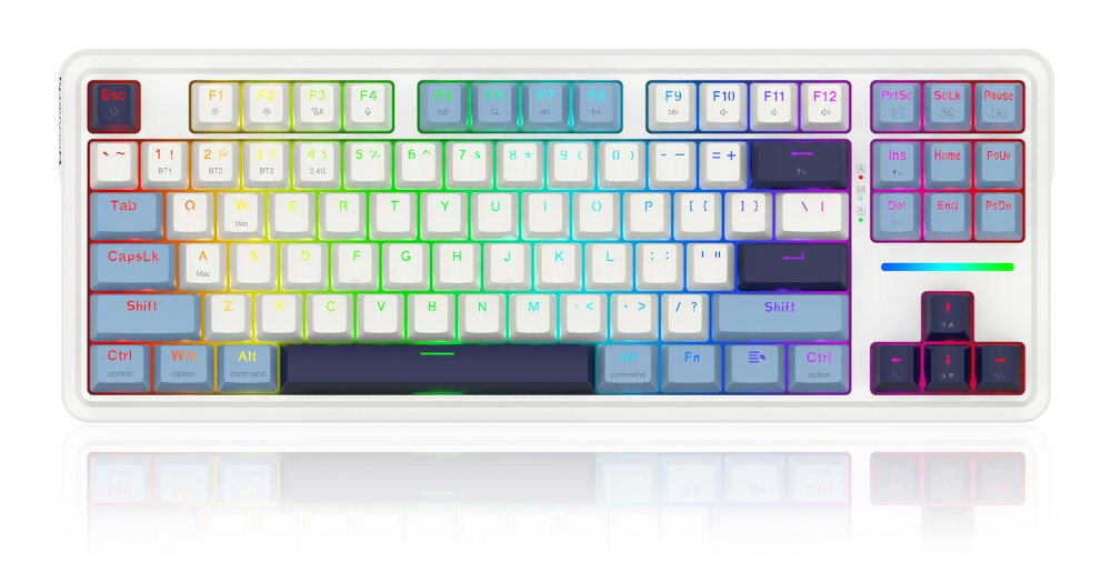 REDRAGON Antonium Pro 87 klawiszami TKL bez bloku numerycznego kluczowych funkcji oszczędza miejsce na biurku