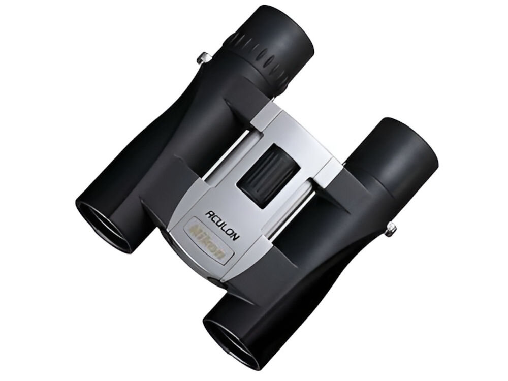 Lornetka NIKON Aculon A30 10x25 Srebrna obiektyw 25mm, soczewki z wielowarstwowymi powłokami, 87/1000 m, 10x powiększenie, minimalna odległość ostrości 3 metry