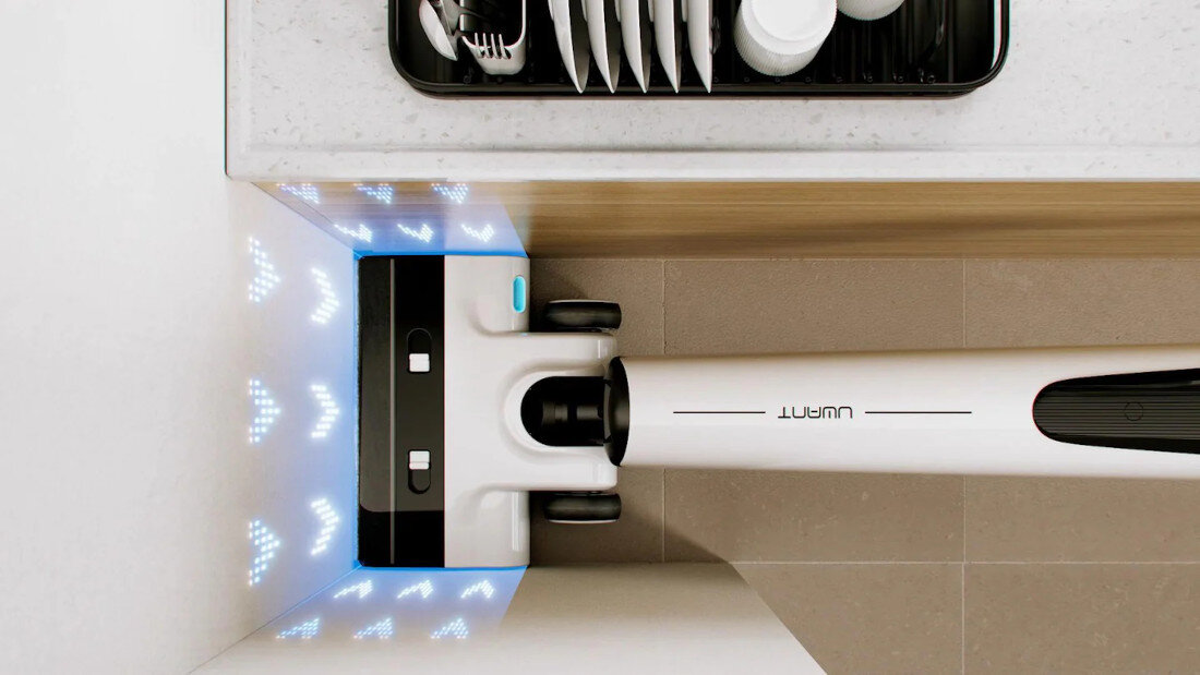 Odkurzacz UWANT D100 Wet & Dry Biały wysokość wsuwa się pod łóżka, sofy i stoł Szczotka pracująca 2–4 mm od krawędziy do listew i narożników w każdym pomieszczeniu