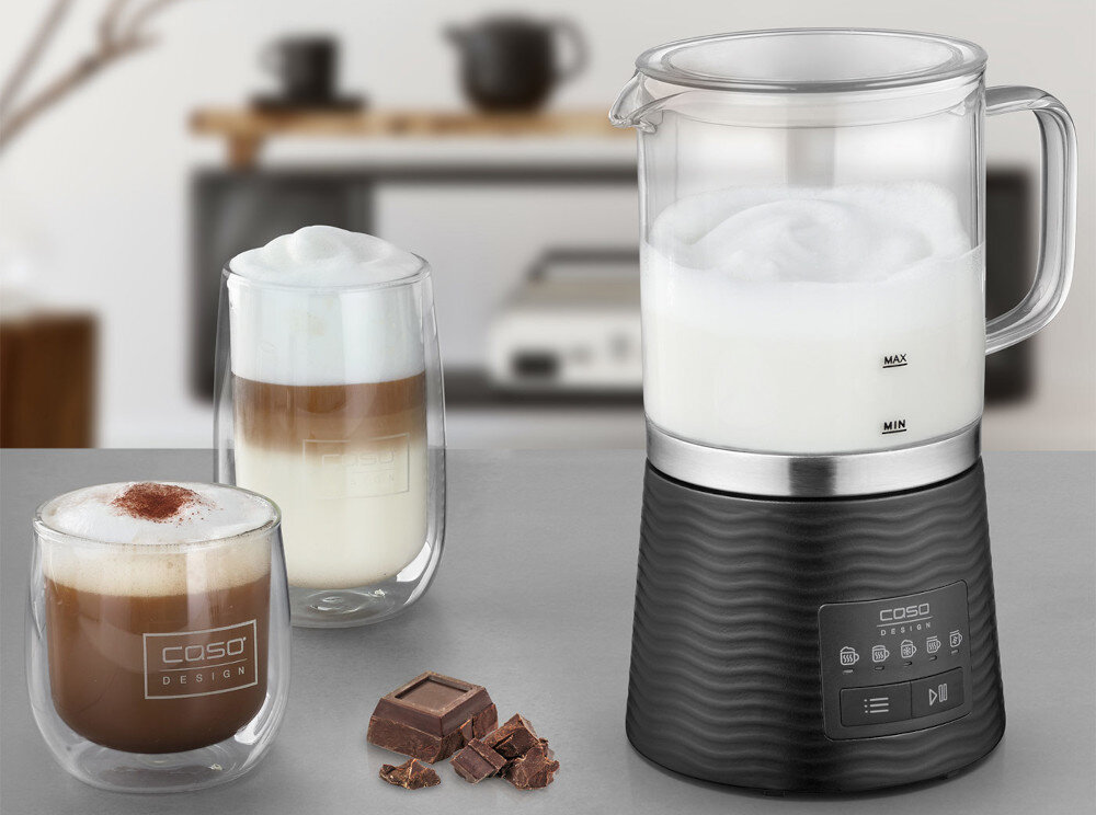 Spieniacz CASO CappuLatte 1661 wygląd design tło wizualizacja Kremowa pianka w domu