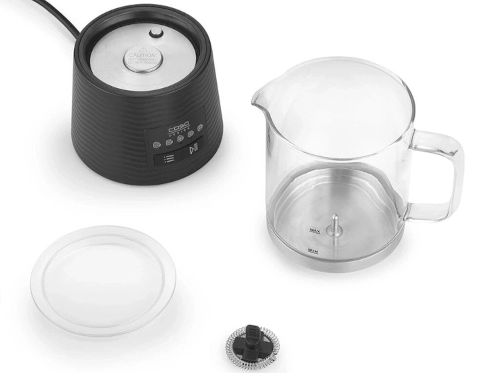 Spieniacz CASO CappuLatte 1661 Styl i funkcjonalność Szklany pojemnik obserwować proces spieniania wymiary