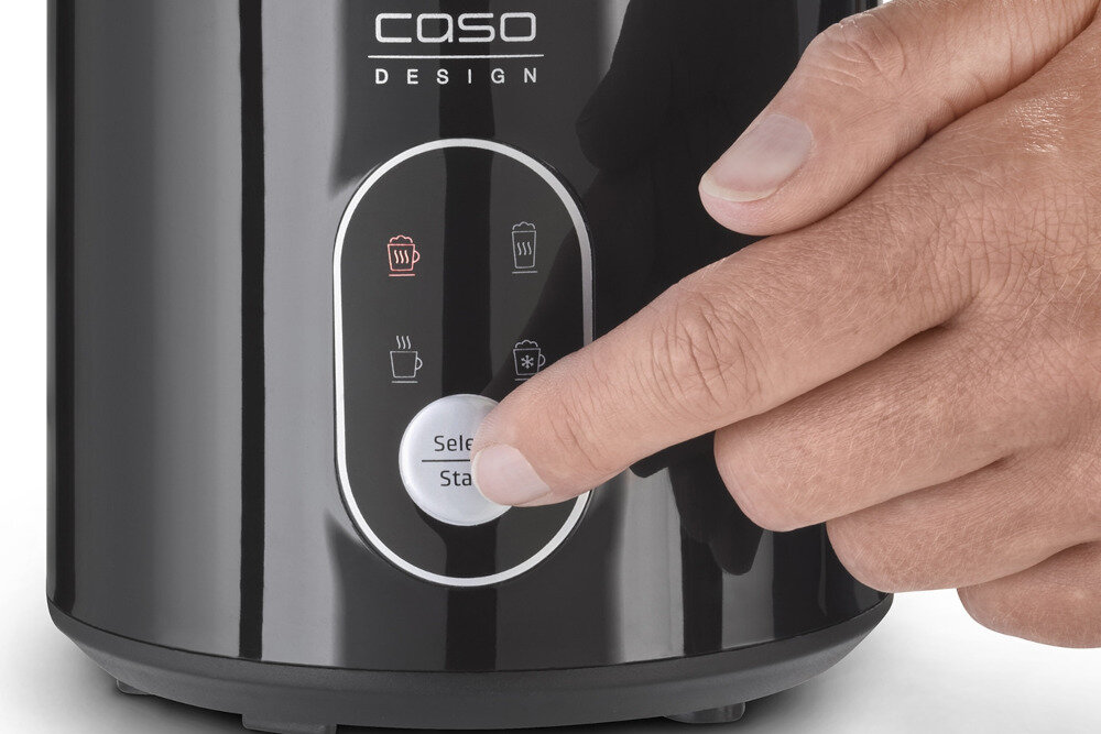 Spieniacz CASO Crema & Choco 1665 Czarny Prosty panel LED Intuicyjny wyświetlacz LED i obsługa jednym dotknięciem 
