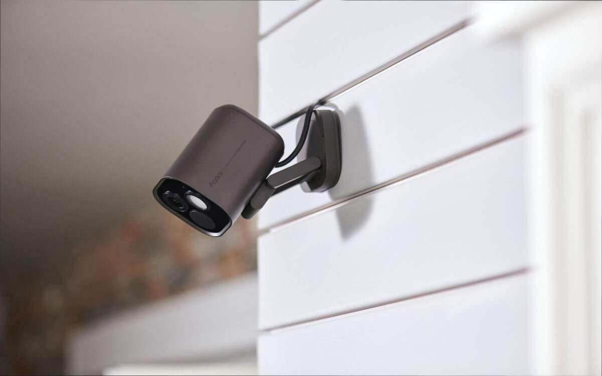 Kamera AQARA Camera Hub G5 Pro PoE Zewnętrzna, LAN Szary, power over enthernet, RJ45, zakłocenia, Kamera zamontowana na ścianie domu