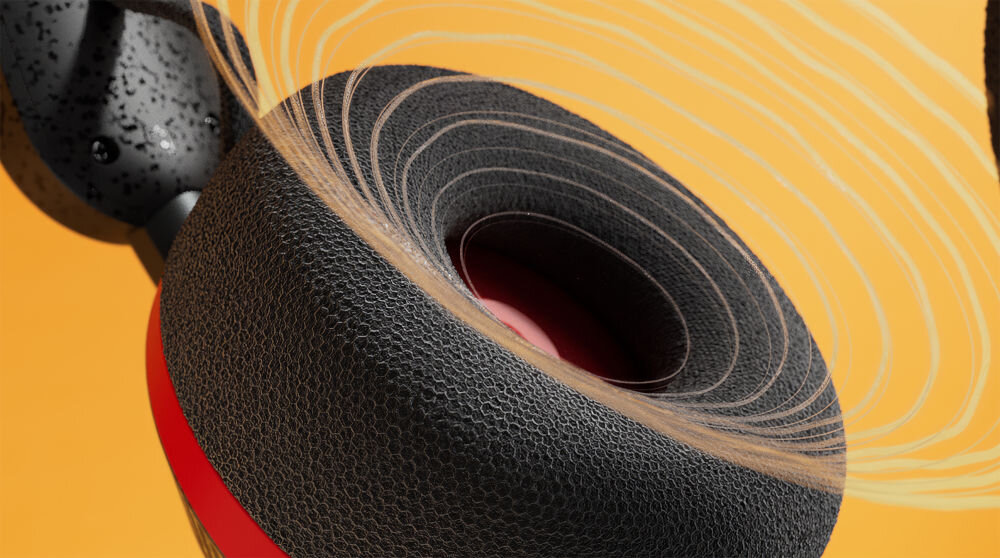 Słuchawki PHILIPS TAA6219BK/00 dźwięk 40mm dynamiczne basy, kadr słuchawek, dźwięk wydobywający się z przetwornika