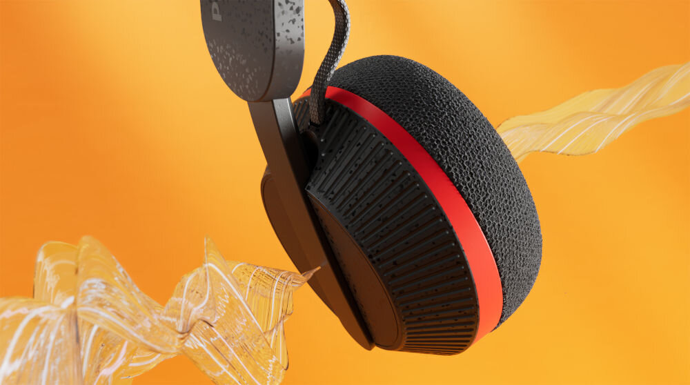 Słuchawki PHILIPS TAA6219BK/00 mikrofon redukcja szumów rozmowy, kadr słuchawek, dźwięk przechodzący przez nausznik