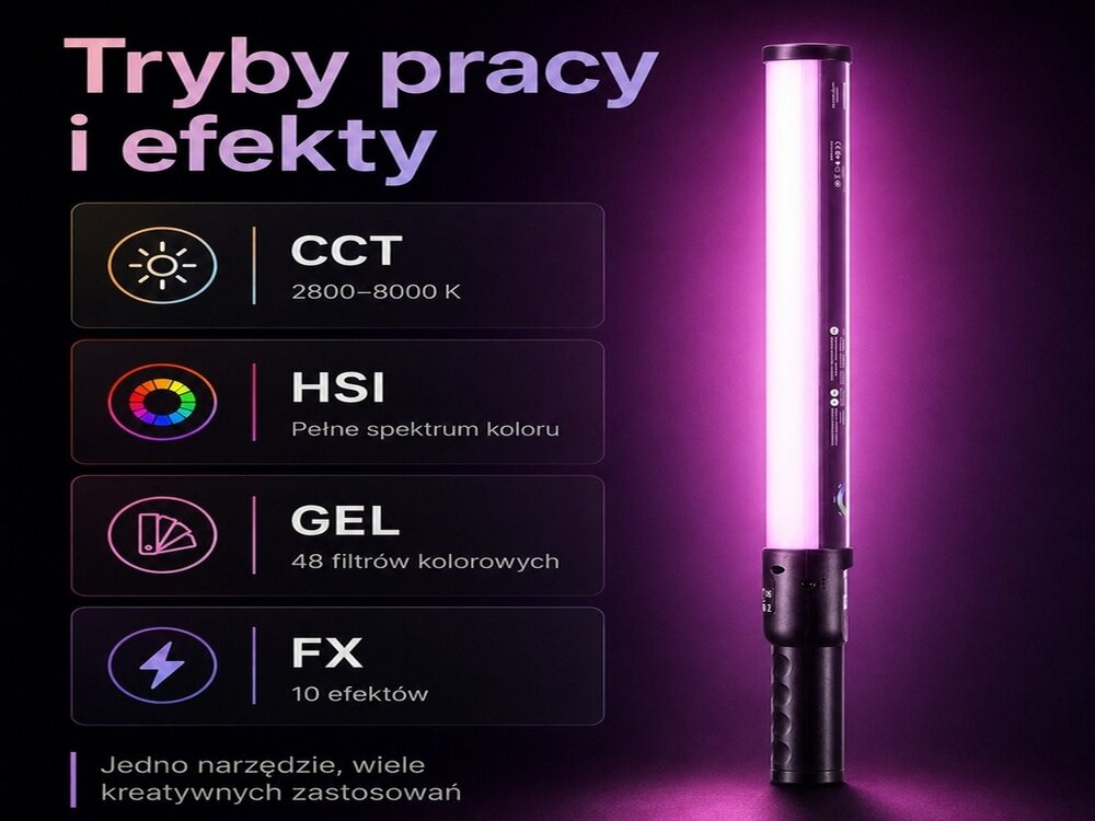 Quadralite SmartStick 36 Kolory HSI i efekty