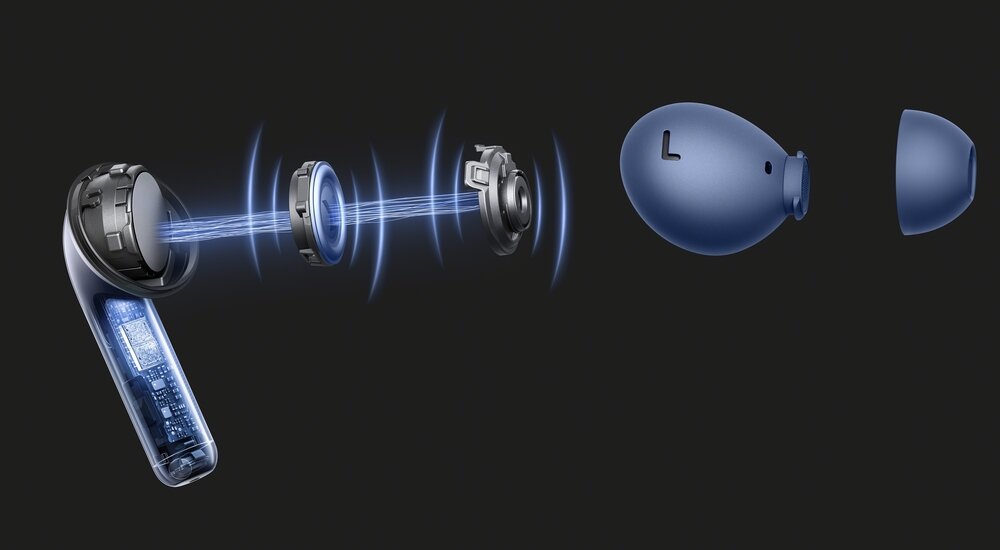 Słuchawki dokanałowe ONEPLUS Buds Pro 3 ANC schemat budowy   