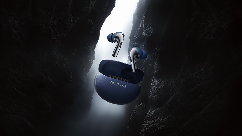 Słuchawki dokanałowe ONEPLUS Buds Pro 3 ANC w powietrzu między skałami   