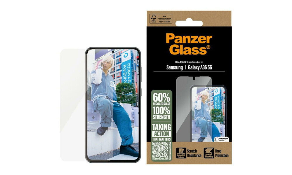 PanzerGlass Ultra-Wide Fit Samsung Galaxy A36 5G szkło ochronne wymiary aplikator EasyAligner