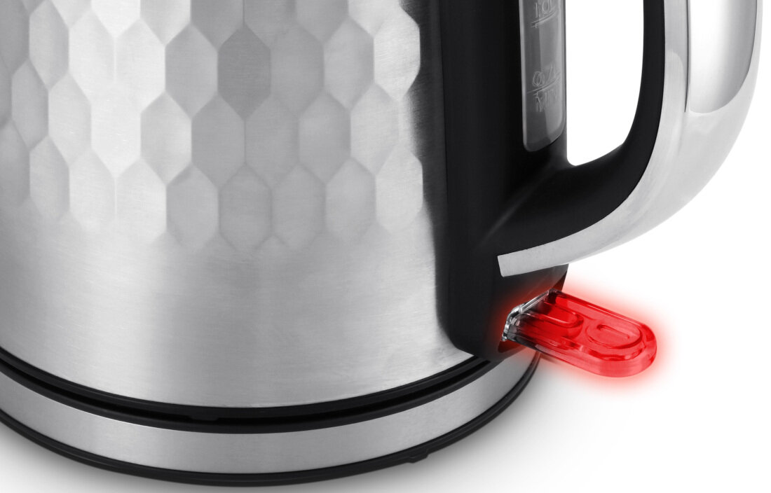 Czajnik WEBBER WK-330 Kontrola i czytelność Wskaźnik poziomu wody w zakresie od 0,7 l do 1,7 l precyzja ułatwienie odmierzanie ilość  Lampka kontrolna informacja