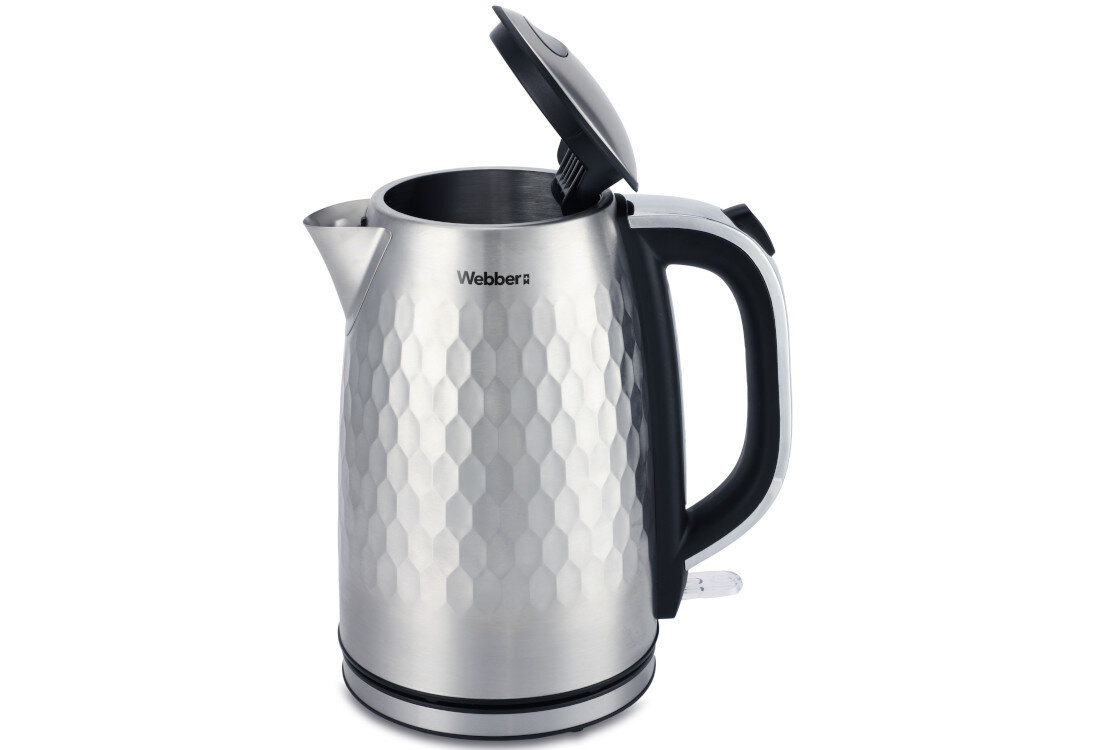 Czajnik WEBBER WK-330 Trwałość i czysty smak Obudowa ze stali nierdzewnej  Filtr siatkowy ze stali nierdzewnej zatrzymuje osady
