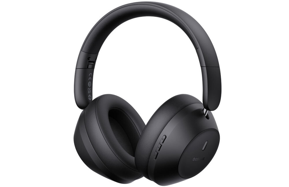 Słuchawki nauszne BASEUS Bass 30 Max intuicyjne sterowanie muzyką i połączeniami, słuchawki nauszne po skosie na białym tle