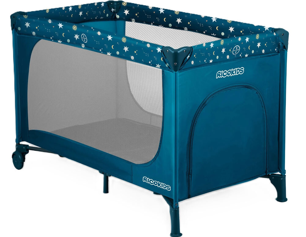Łóżeczko turystyczne RICOKIDS RK-240 Granatowy Stabilność i wytrzymałość Rozporowa konstrukcja Sposób wszycia siatki ochrona