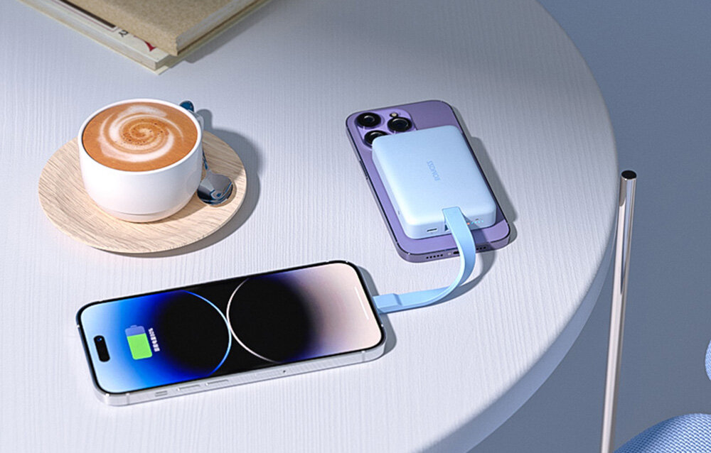 ROMOSS WMS10 pojemności 10 000 mAh szybkie ładowanie 20 W iPhone’ami Apple Watch AirPods - powerbank ładujący dwa telefony