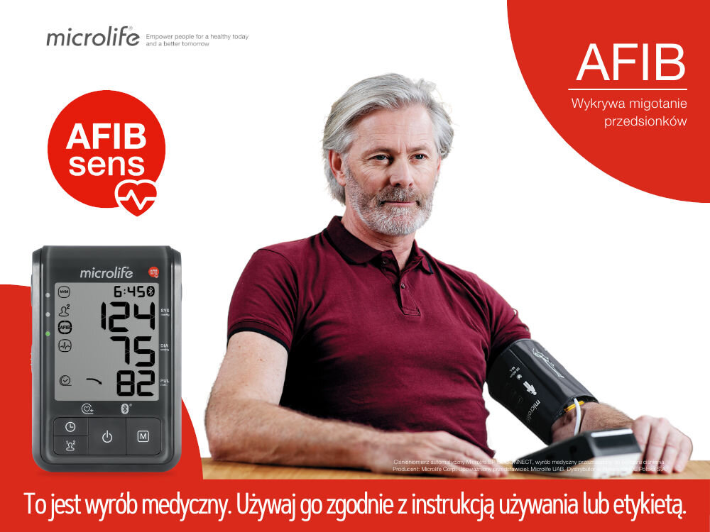 Ciśnieniomierz MICROLIFE BP B6 Connect Monitorowanie wyników wbudowany moduł Bluetooth® aplikacja  Microlife Connected Health+ historia wyniki raporty 11 niezależnych walidacji klinicznych dostosowanie potrzeby