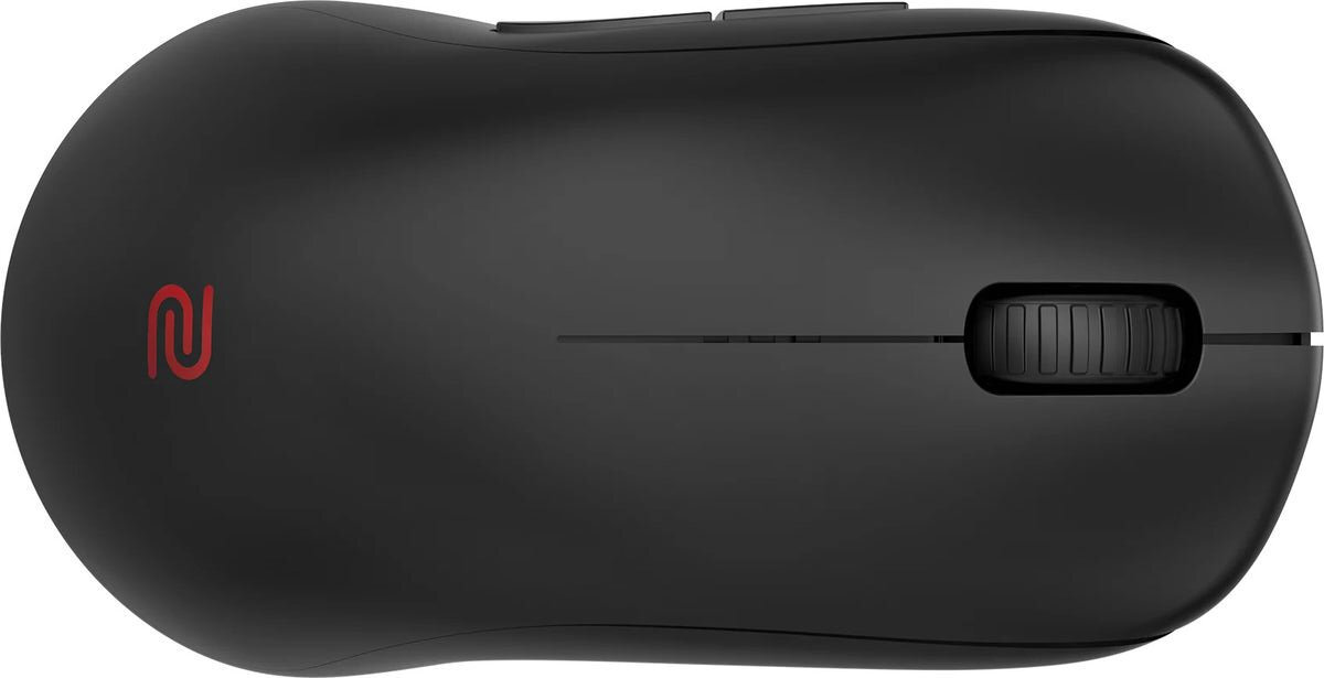 ZOWIE U2-DW 121,7 × 62,8 × 40,2 mm 60 g swobodne i precyzyjne ruchy dłoni Gładka powierzchnia zaokrąglone krawędzie - mysz na białym tle od góry