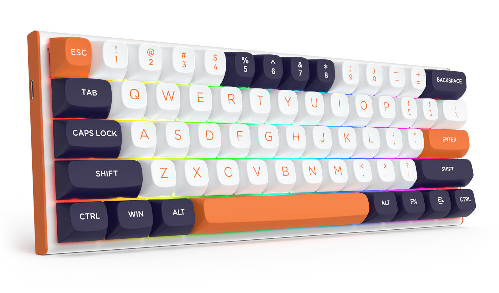Redragon K683WBO-RGB-M wielokolorowa klawiatura na białym tle
