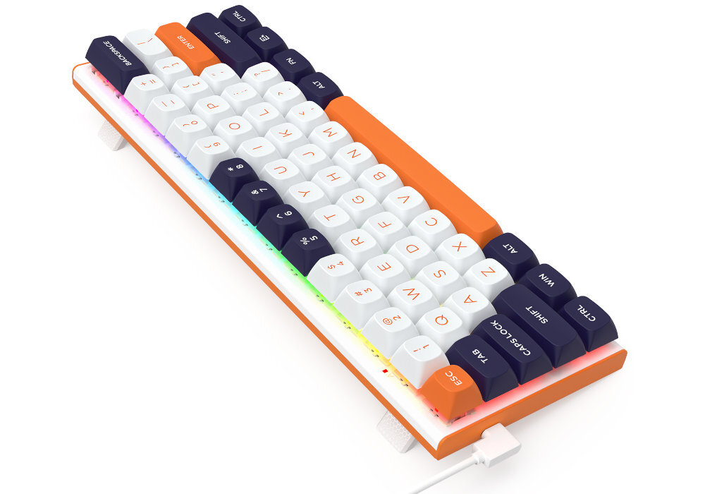 Redragon K683WBO-RGB-M 61 klawiszy funkcjonalność swobodę ruchów myszą dynamicznych rozgrywek pracy Nakładki technologii double-shot PBT odporność na ścieranie wklęsły profil