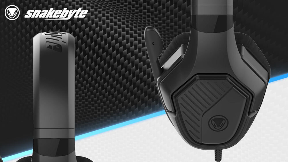 Słuchawki SNAKEBYTE Base 5 Nauszne Czarny  słuchawki ustawione bokiem, zbliżenie na zewnętrzną część nausznika