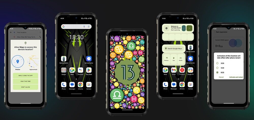 Smartfon ULEFONE Armor 22 Android 13 system aplikacje Interfejs użytkownika personalizacja