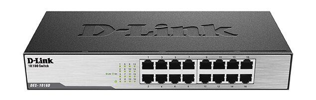 Switch D-LINK DES-1016D - Dostęp dla wszystkich niska waga solidna obudowa Fast Ethernet 16 portów