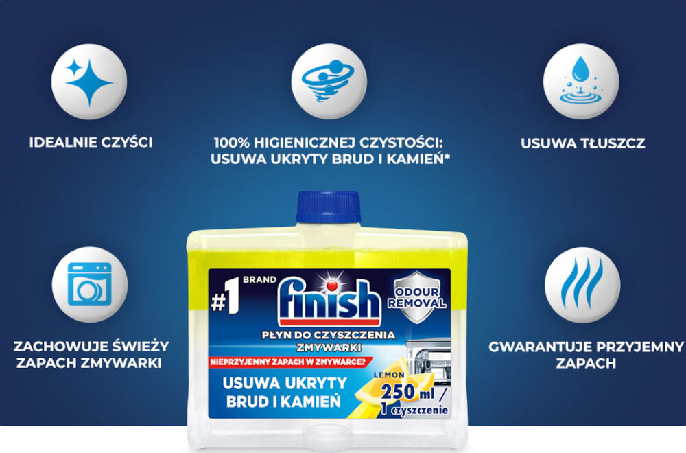 Płyn do czyszczenia zmywarek FINISH Calgonit Lemon 250 mlI bez zabrudzen