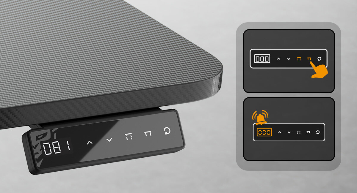 DIABLO CHAIRS X-TENSIO 1400 Inteligentny mechanizm funkcję Memory jednym przyciskiem wysokość blatu IQ Reminde co 30, 40 lub 60 minutr zmianę pozycji - panel regulacji wysokości