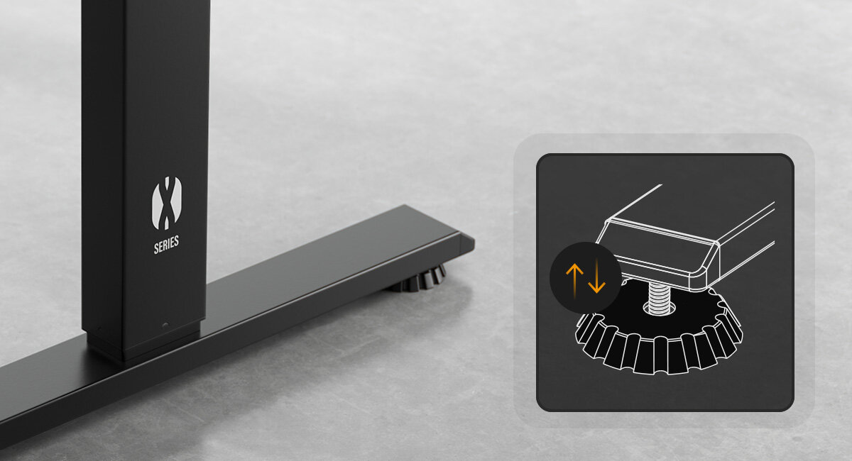 DIABLO CHAIRS X-TENSIO 1400 stabilną konstrukcją Czarny kolor - regulowane nóżki