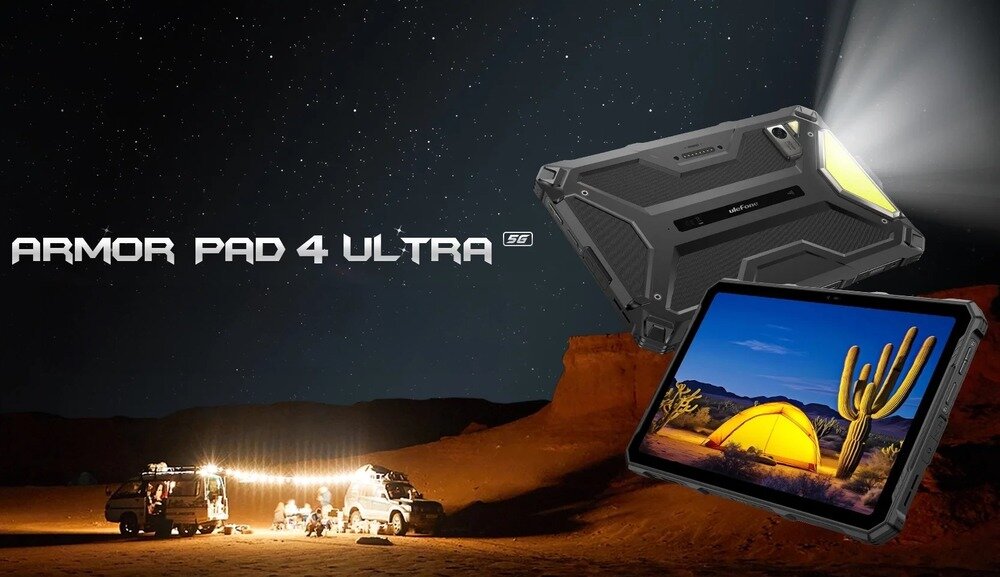 ULEFONE Armor Pad 4 Ultra pancerny tablet do pracy w terenie, odporność IP68 IP69K MIL-STD-810H