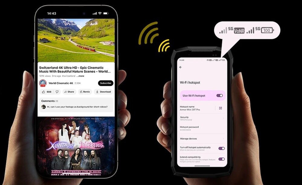 Smartfon ULEFONE Armor Mini 20T Pro 5G mobilny hotspot szybki internet
