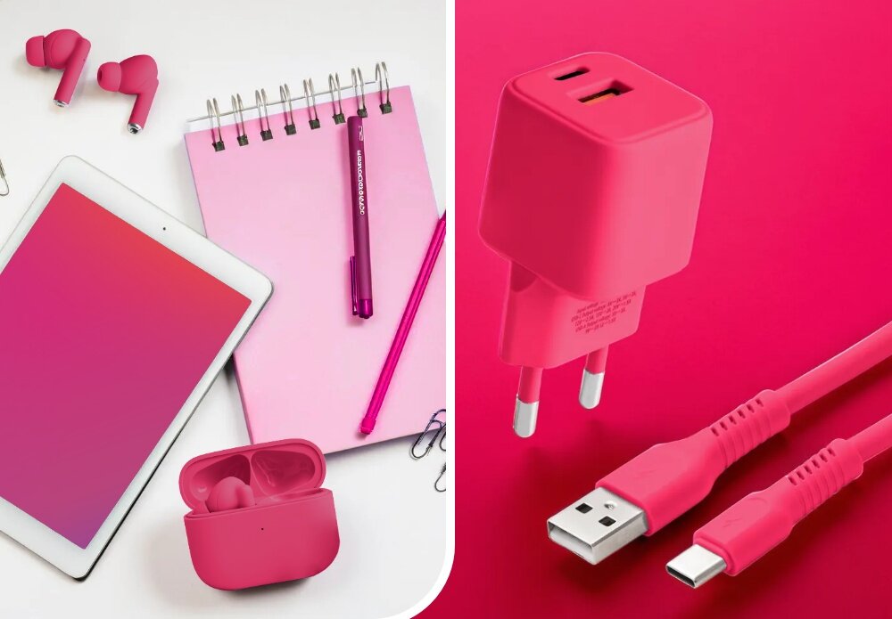 KABEL USB-A - USB-C COLORUM CK60-AC-02 1.8 M RÓŻOWY wizualizacja Kompatybilność i bezpieczeństwo notatnik notes kabel słuchawki ładowarka kabel wejścia dobieranie napięcia