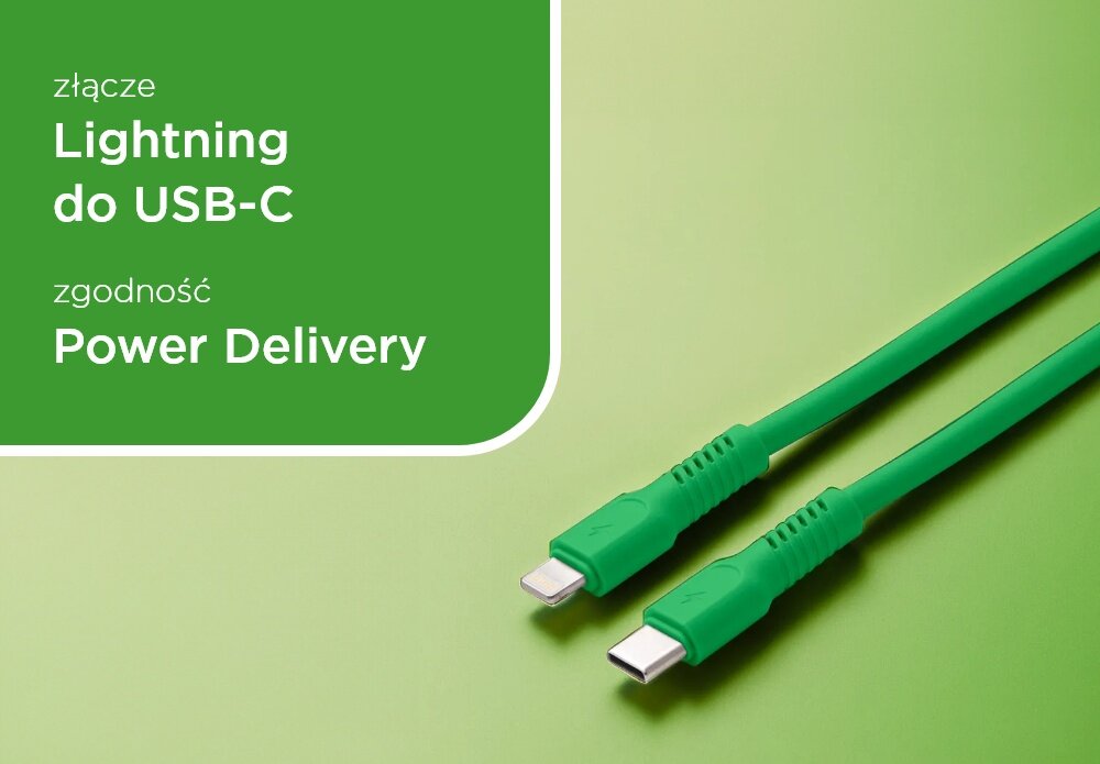 KABEL USB-A - USB-C COLORUM CK12-CL-04 1.8 M Zielony wizualizacja pole tekstowe kabel końcówki Aksamitny i ekstra trwały bezpieczeństwo matowa aksamitna powłoka Zapobiega plątaniu Wzmocnione konektory długość 1,8 m