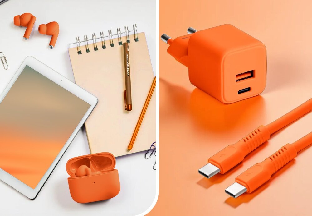 KABEL USB-C - USB-C COLORUM CK60-CC-10 1.8 M Pomarańczowy wizualizacja Kompatybilność i bezpieczeństwo notatnik notes kabel słuchawki ładowarka kabel wejścia dobieranie napięcia