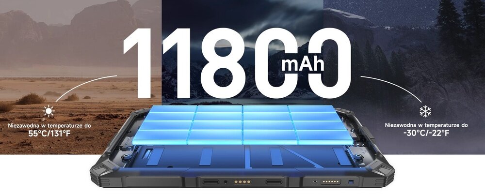 ULEFONE Armor Pad 4 Ultra bateria 11800 mAh praca do -30°C długi czas działania