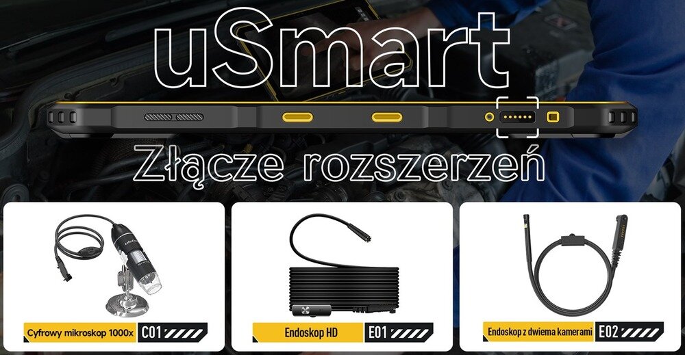 ULEFONE Armor Pad 2 tablet ze złączem uSmart do endoskopu i mikroskopu