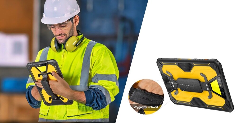 ULEFONE Armor Pad 2 tablet z uchwytem na rękę dla bezpieczeństwa