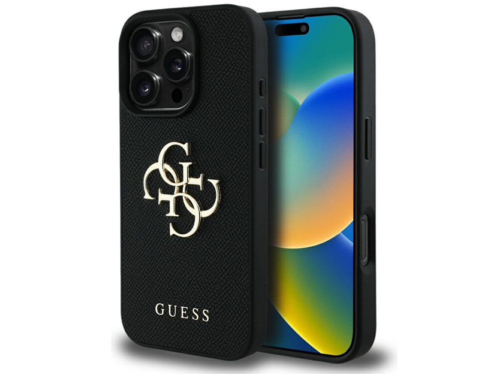 Etui Guess Grained Big 4G Logo Small Classic Logo Pokrowiec pokazany z obu stron pokrowiec etui case telefon smartfon