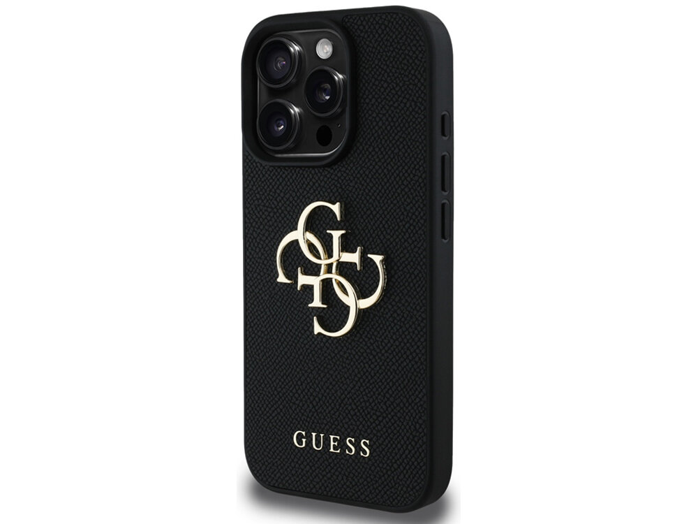 Etui Guess Grained Big 4G Logo Small Classic Logo Pokrowiec pokazany z przodu logo wzór motyw wykończenie wzornictwo