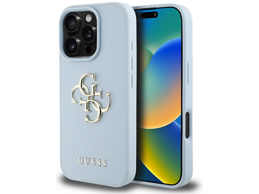 Etui Guess Grained Big 4G Logo Small Classic Logo Pokrowiec pokazany z obu stron pokrowiec etui case telefon smartfon