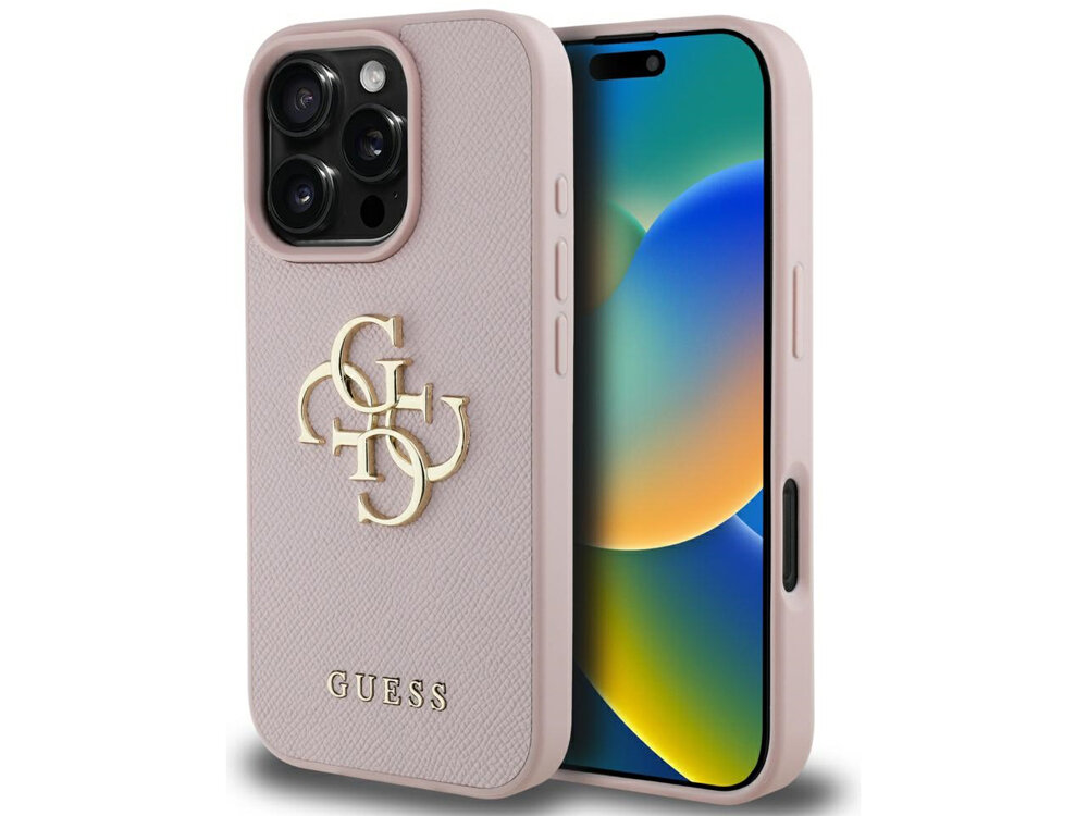 Etui Guess Grained Big 4G Logo Small Classic Logo Pokrowiec pokazany z obu stron pokrowiec etui case telefon smartfon