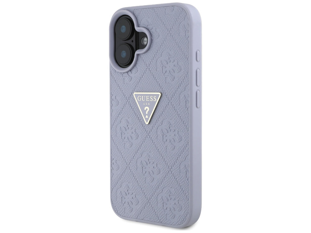 Etui Guess Hot Stamp 4G Pattern Triangle Metal Logo Pokrowiec pokazany z przodu estetyka trwałość ochrona dodatek stylowy wygląd