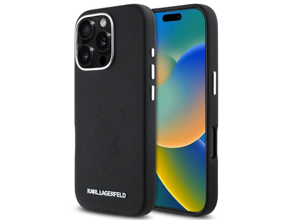 Etui Karl Lagerfeld Saffiano Full Wrapped Elongated Metal Logo MagSafe 
            etui przód i tył pokrowiec case pokrowiec