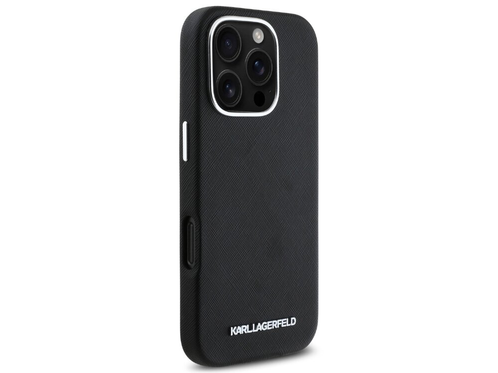 Etui Karl Lagerfeld Saffiano Full Wrapped Elongated Metal Logo MagSafe
            etui przód skóra ekologiczna metalowe logo styl moda